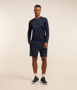 Bermuda Esportiva com Cordão Interno e Lettering Refletivo