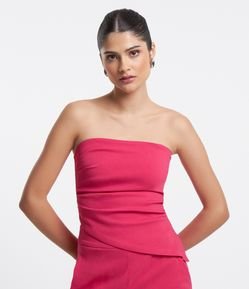 Blusa Tomara que Caia em Bengaline com Pregas na Lateral