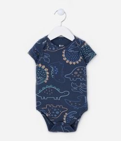 Body Infantil em Algodão com Estampa Dinos - Tam 0 a 18 meses