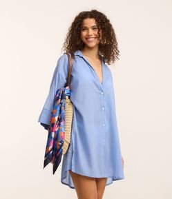 Saída de Praia Camisa em Voal com Mangas 3/4