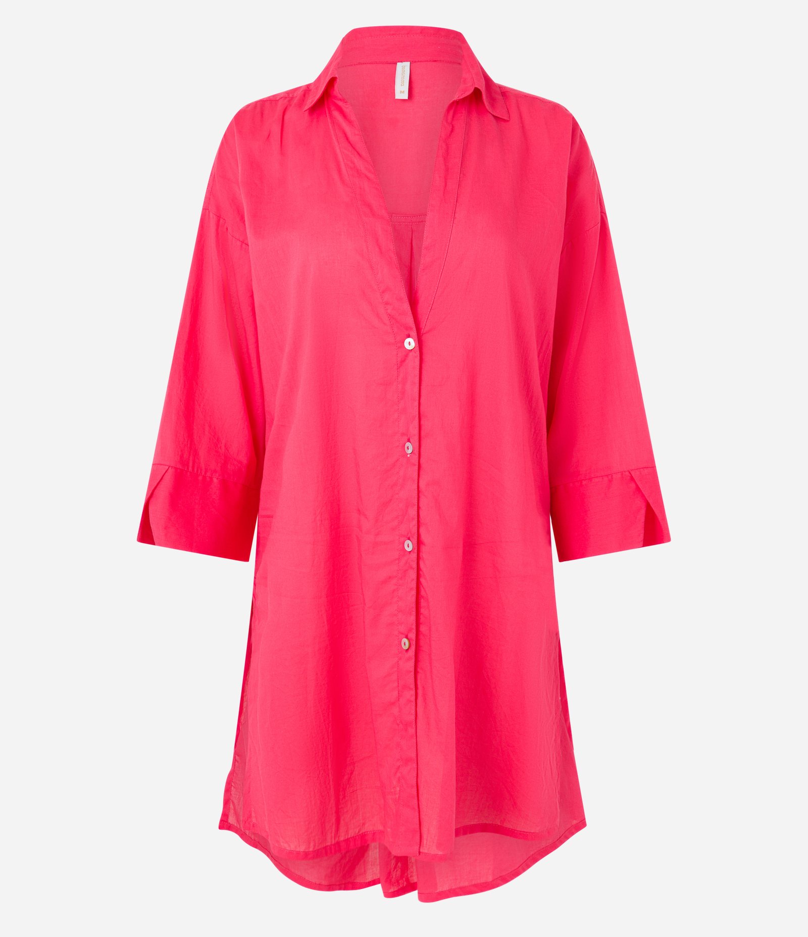 Saída de Praia Camisa em Voal com Mangas 3/4 5