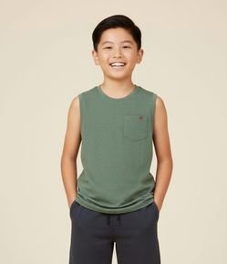 Regata Infantil em Flamê com Bolsinho - Tam 5 a 14 Anos