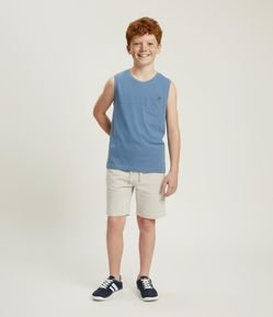 Regata Infantil em Flamê com Bolsinho - Tam 5 a 14 Anos