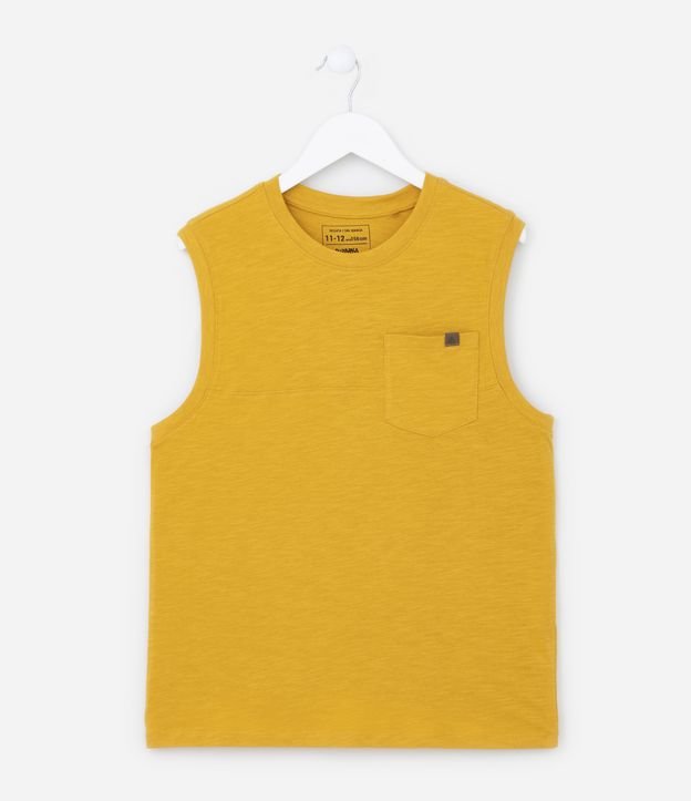 Regata Infantil em Flamê com Bolsinho - Tam 5 a 14 Anos