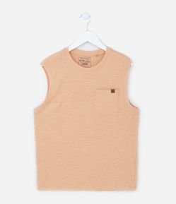 Regata Infantil em Flamê com Bolsinho - Tam 5 a 14 Anos