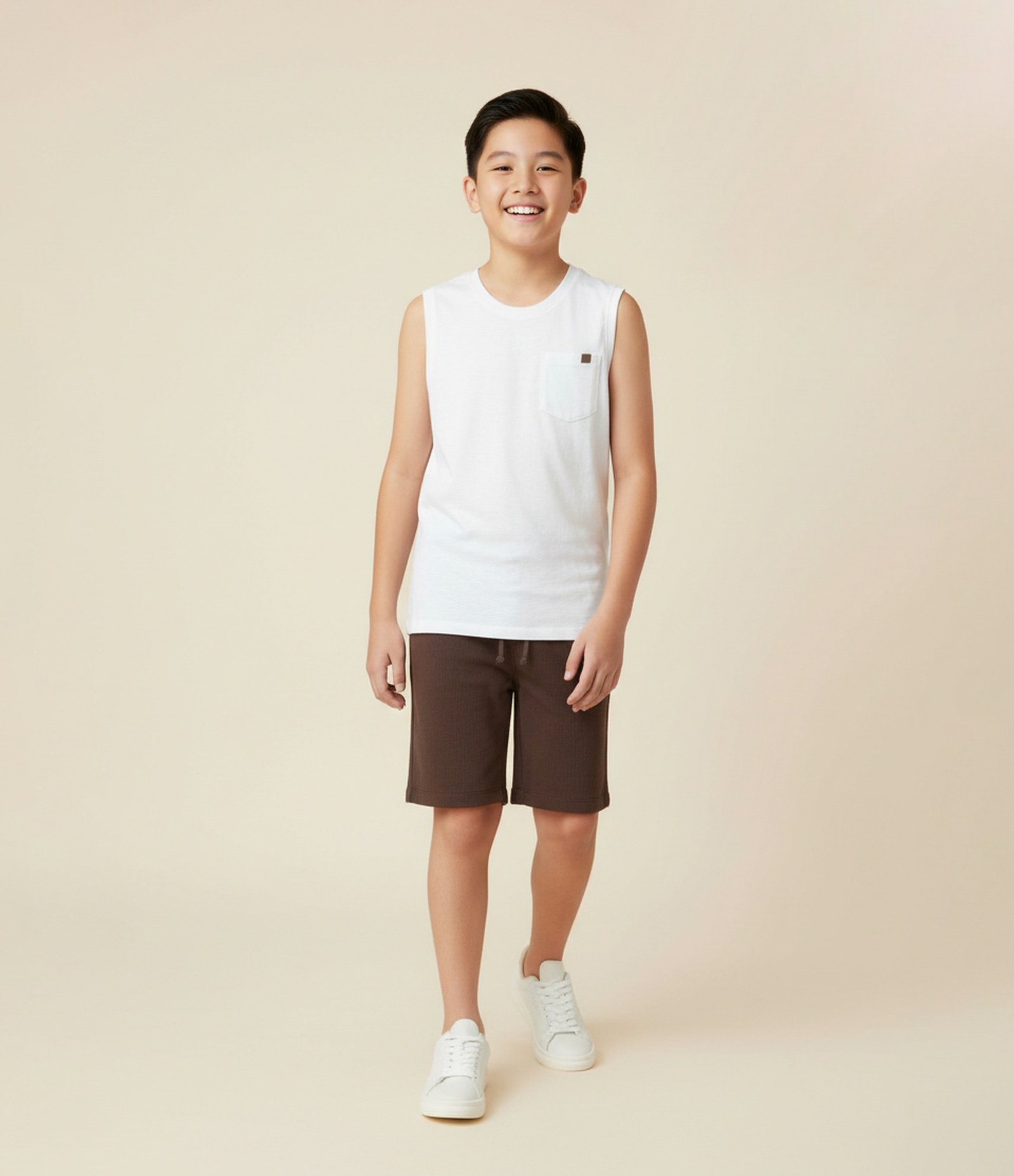 Regata Infantil em Flamê com Bolsinho - Tam 5 a 14 Anos Branco 1