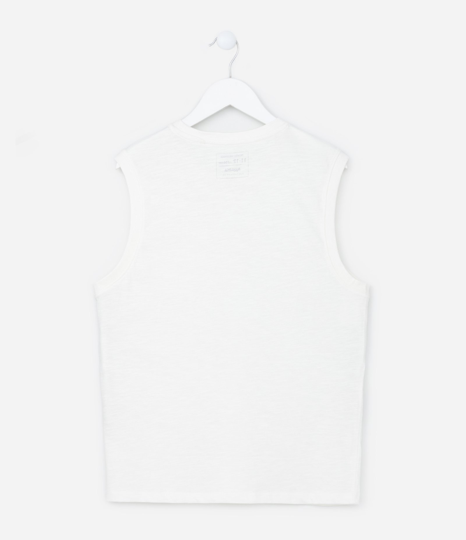 Regata Infantil em Flamê com Bolsinho - Tam 5 a 14 Anos Branco 2