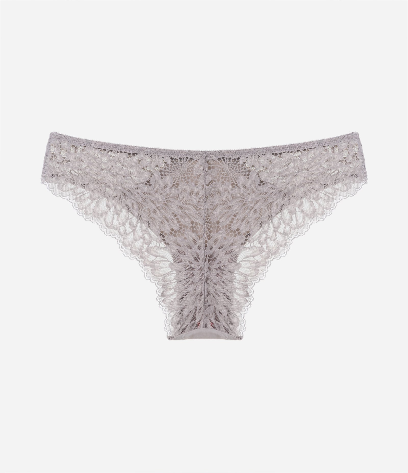 Calcinha Biquíni em Poliamida com Detalhes em Renda Cinza 6