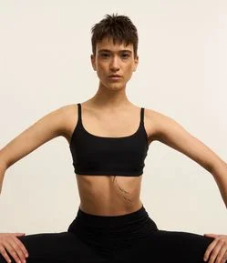 Top Esportivo em Poliamida com Alças Finas