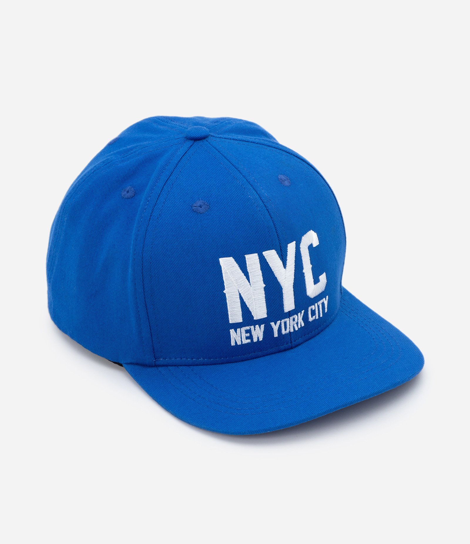 Boné Aba Reta em Sarja com Bordado NYC Azul 2