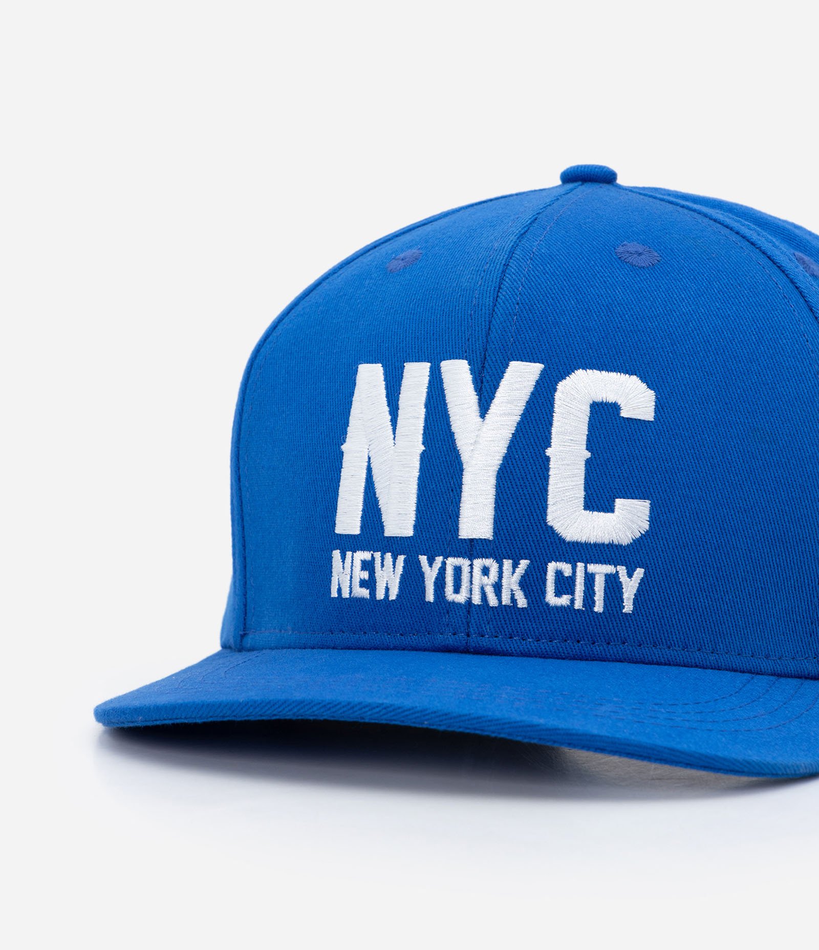 Boné Aba Reta em Sarja com Bordado NYC Azul 5