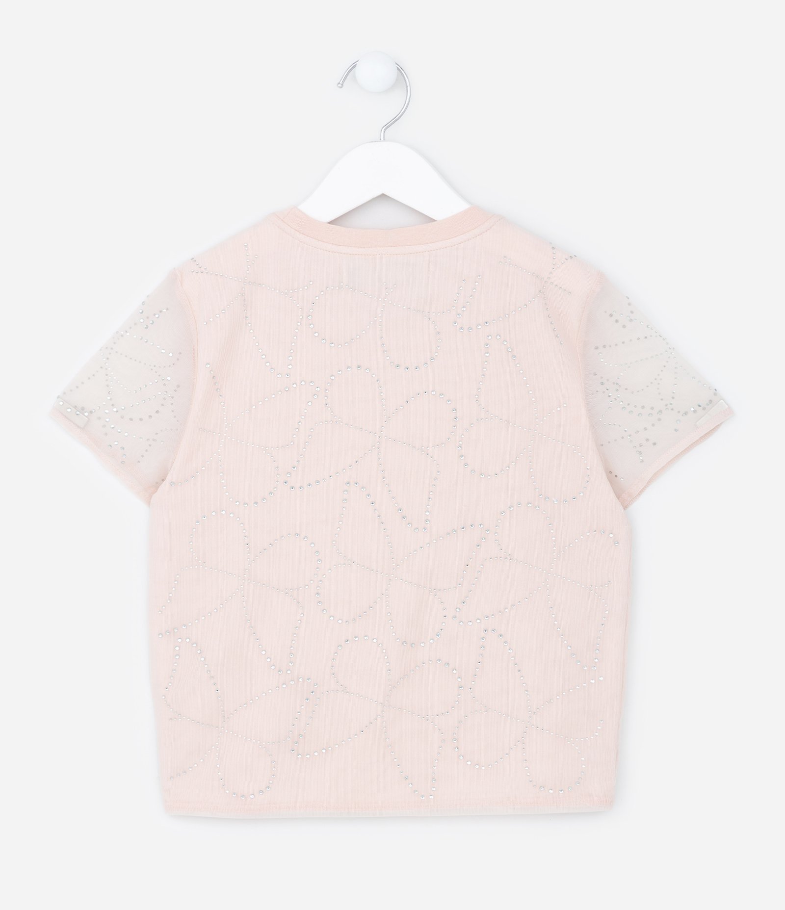 Blusa Infantil com Brilhinhos Aplicados - Tam 5 A 14 Anos Rosa 2