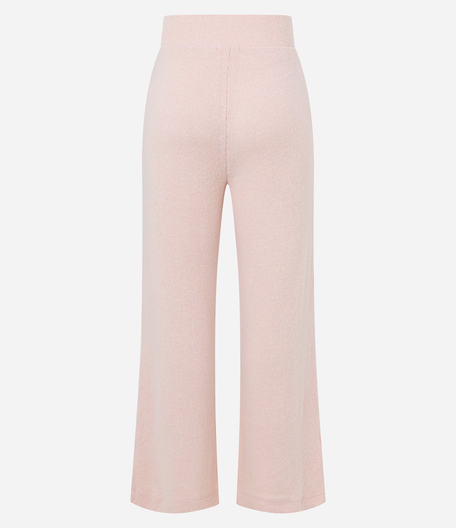 Calça Reta em Ribana com Cós Elástico e Texturas Rosa Claro 9