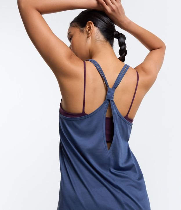 Blusa Regata Esportiva em Microfibra com Alças Duplas