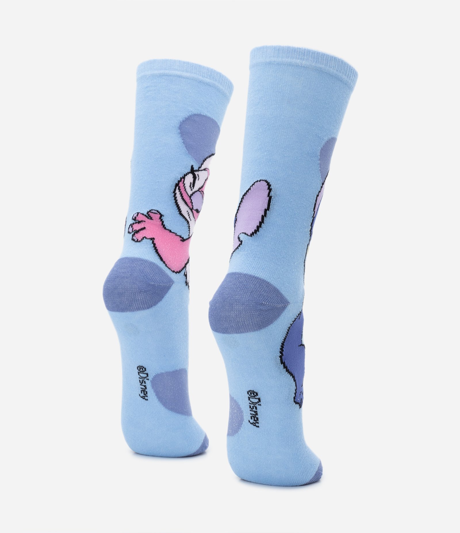 Meia Cano Alto com Estampa Stitch e Angel Azul 3