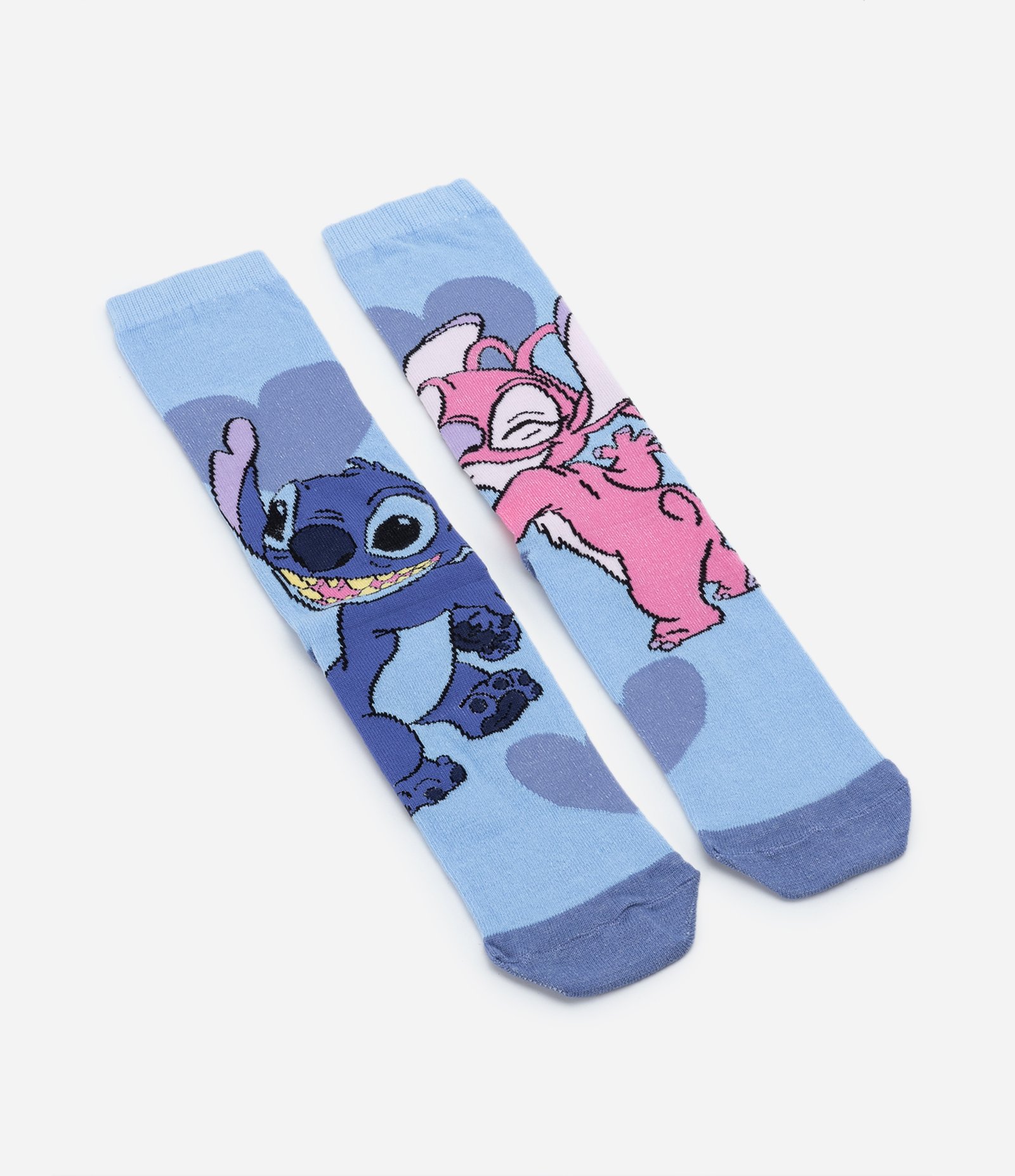 Meia Cano Alto com Estampa Stitch e Angel Azul 4