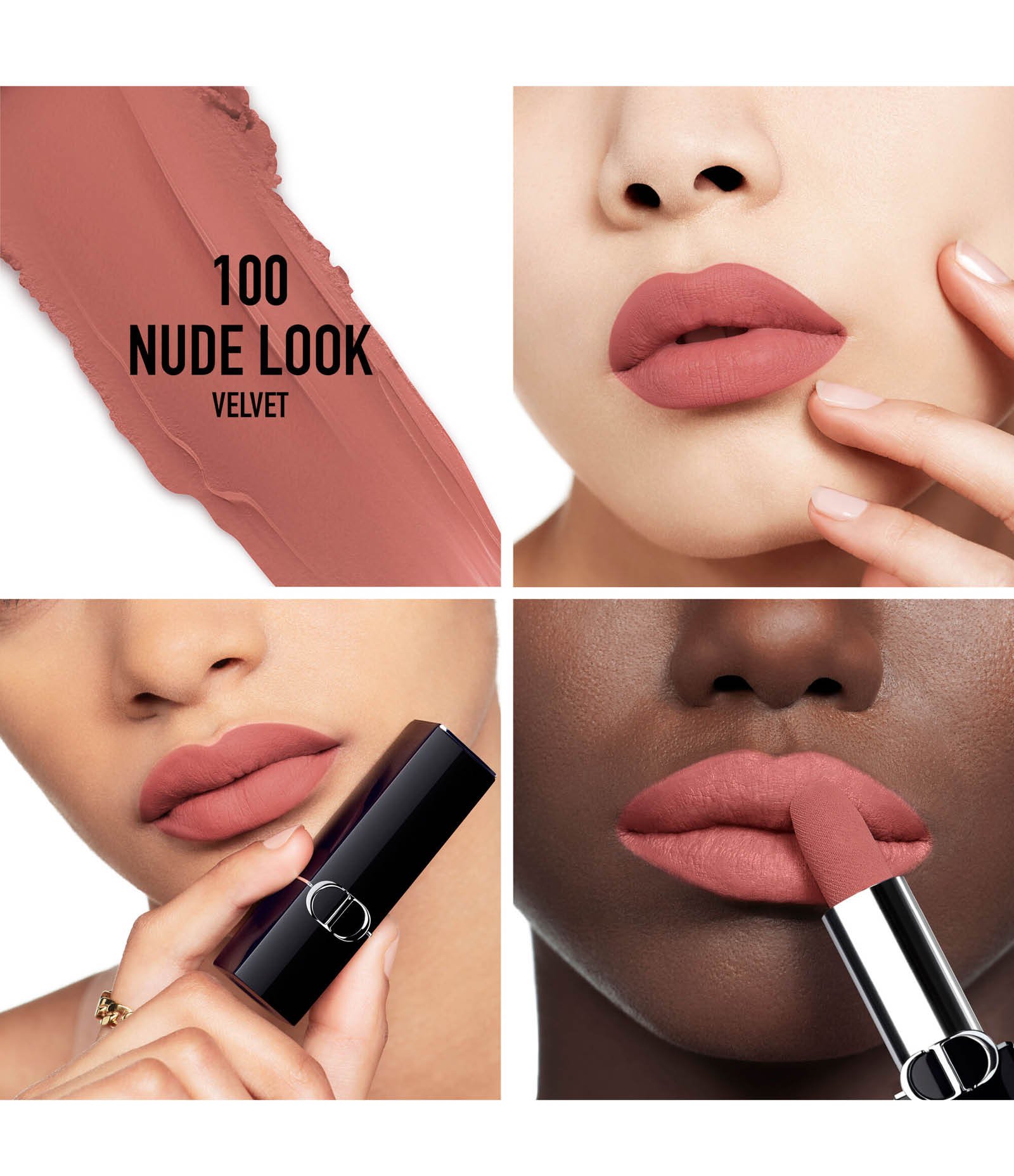 Batom Rouge Dior Velvet 100 Nude Look 3
