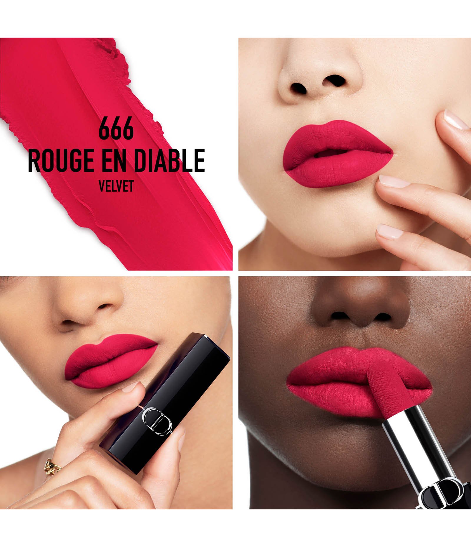 Batom Rouge Dior Velvet 666 Rouge En Diable 3