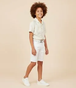 Bermuda Infantil com Cinto Trançado - Tam 05 a 14 Anos