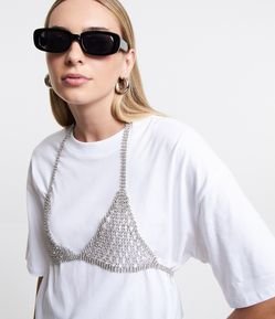 Body Chain Sutiã com Fios de Strass