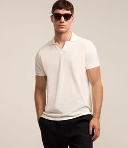 Camisa Polo Regular em Algodão com Textura