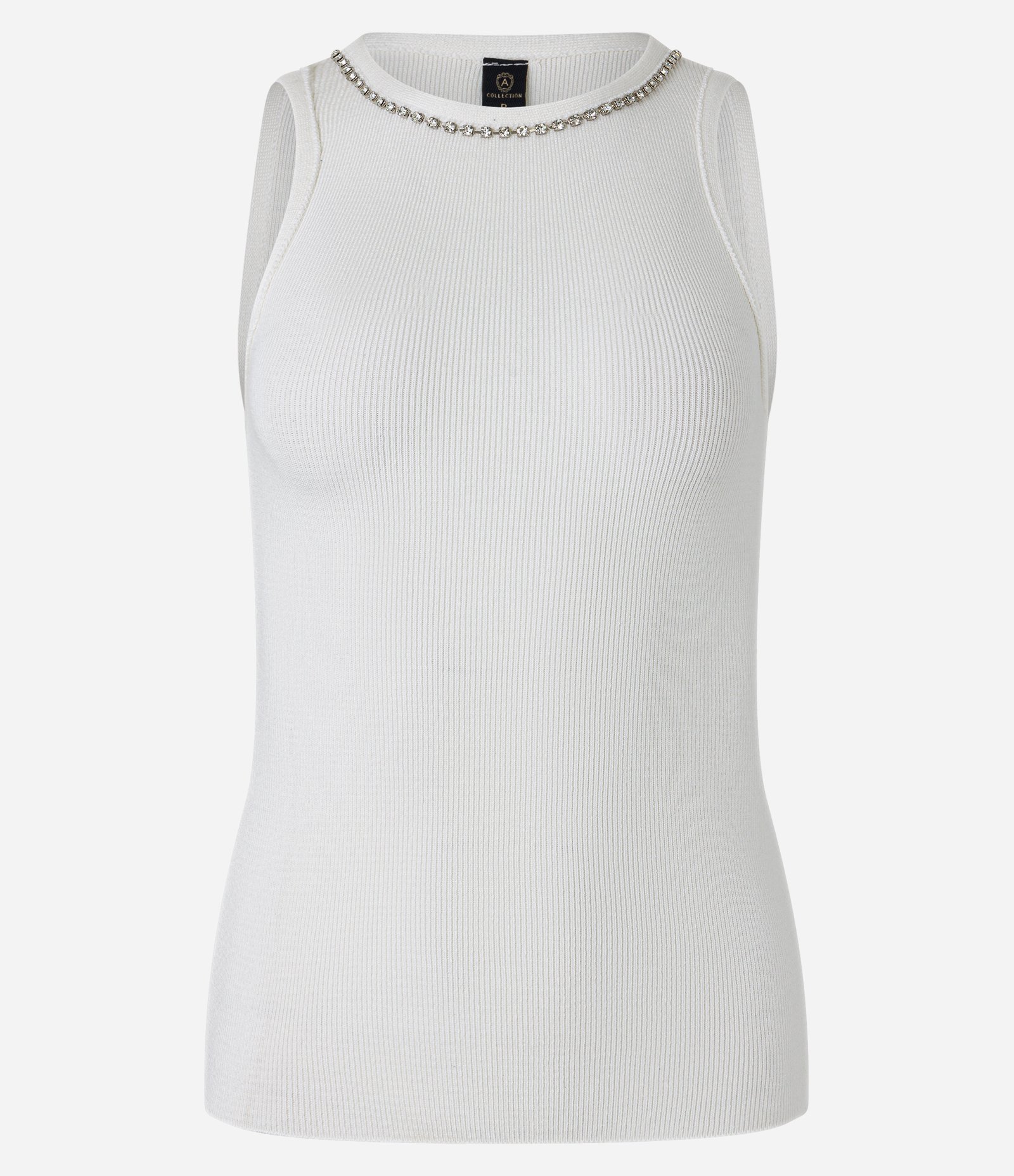 Blusa em Viscose com Detalhe de Strass na Gola Branco Neve 5