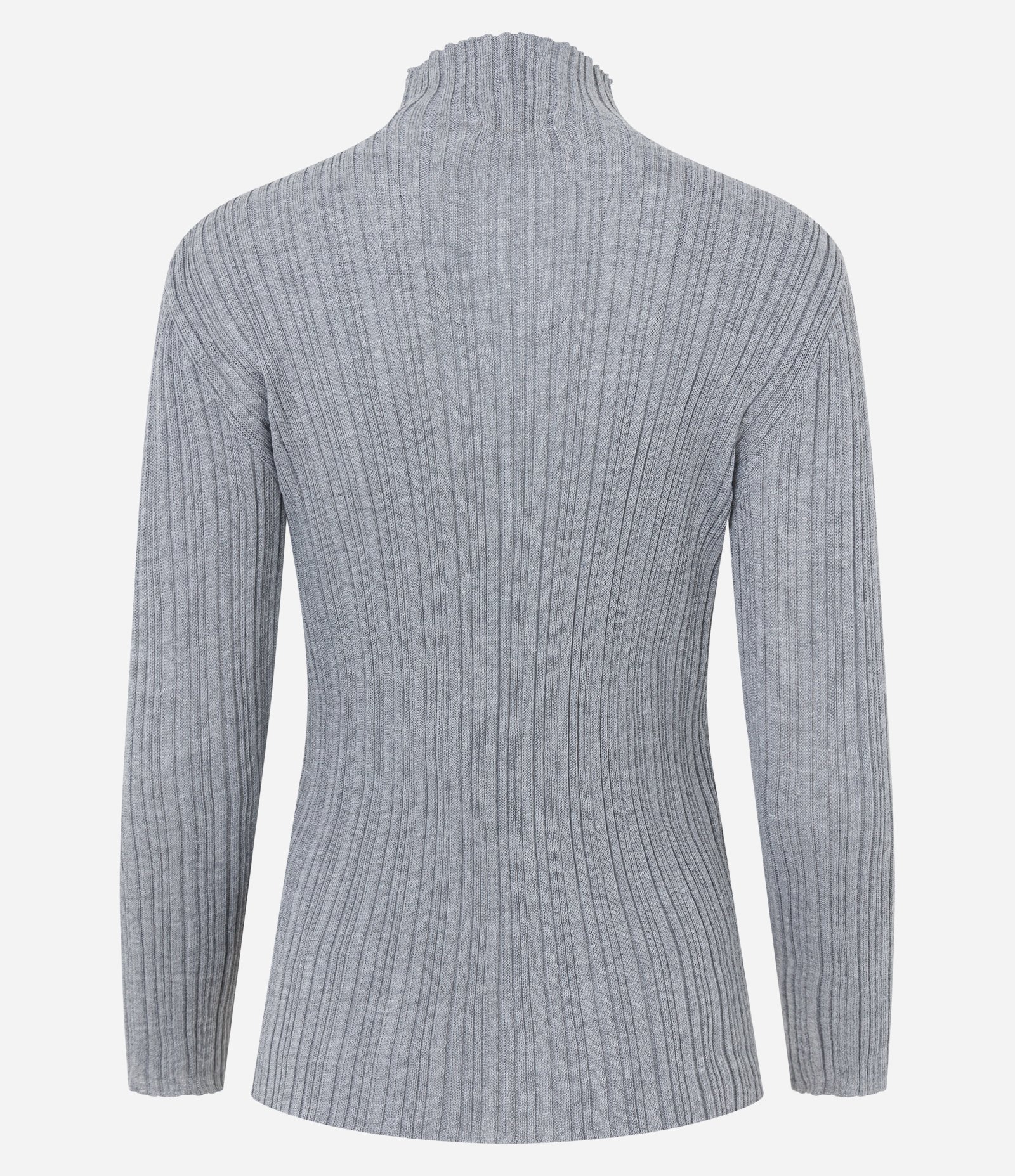 Blusa em Viscolinho com Gola Alta e Textura Canelada Cinza 8