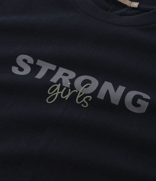 Camiseta Esportiva Boxy em Algodão com Estampa Strong Girls Curve & Plus Size Preto 7