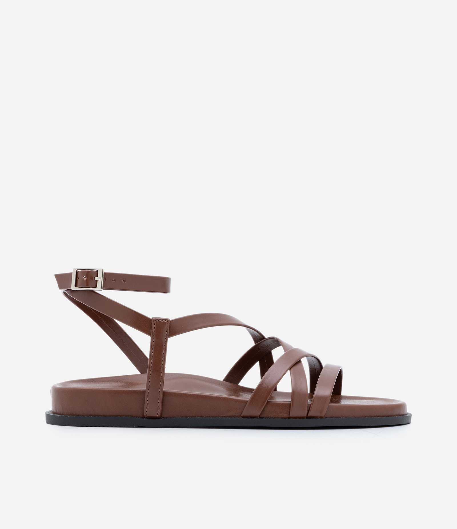 Sandália Rasteira Metalizada com Multi Tiras Cruzadas 1