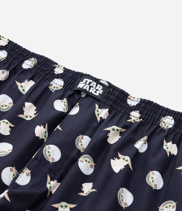 Cueca Samba Canção em Tricoline Estampa Baby Yoda Preto 7