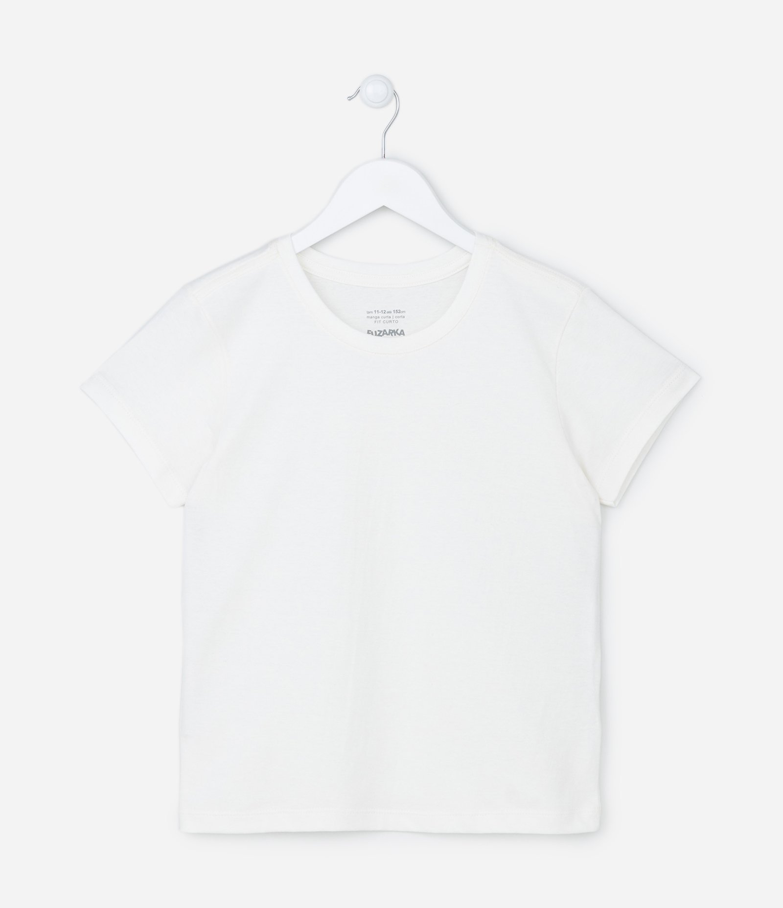 Camiseta Básica Infantil em Algodão - Tam 5 a 14 anos Branco 1