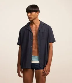 Sunga em Microfibra com Blocos de Cor