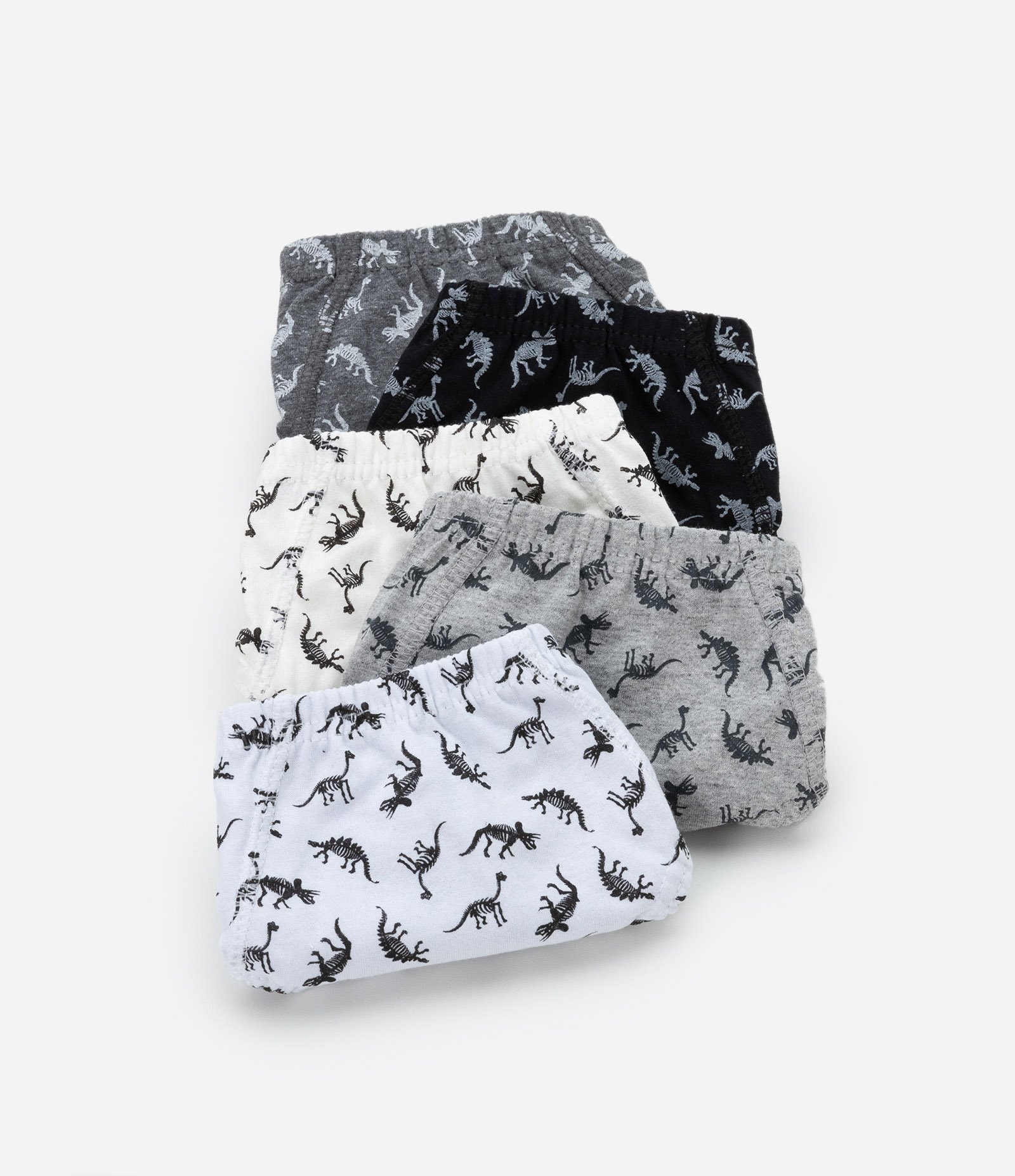 Kit 05 Cuecas Brief Infantil com Estampa de Dino - Tam 4 a 14 anos Multicores 3