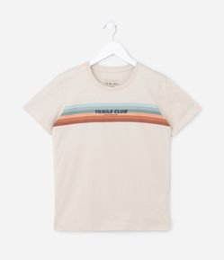 Camiseta Infantil com Estampa de Listras Degradê - Tam 5 a 14 anos