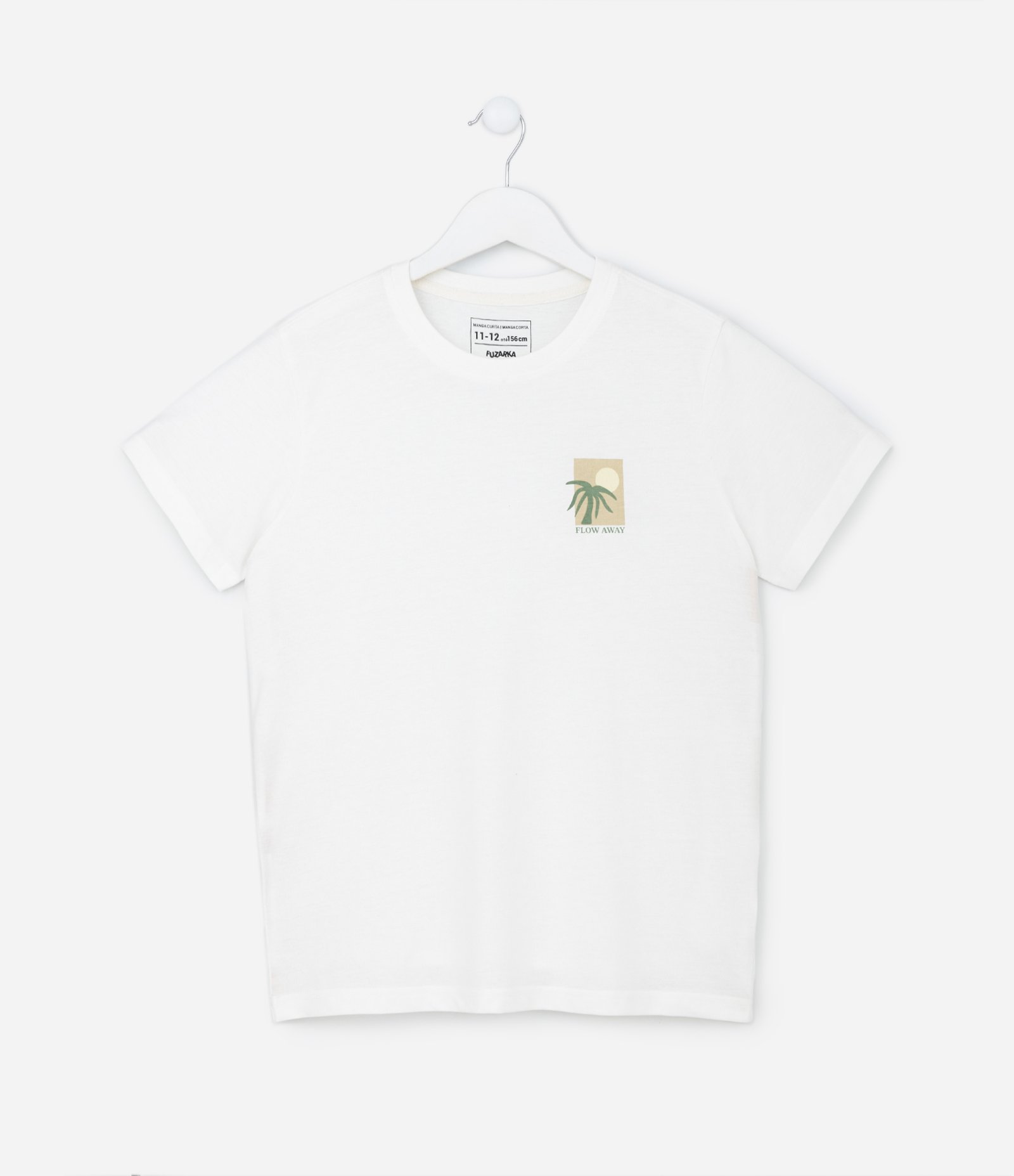 Camiseta Regular Infantil com Estampa no Peito - Tam 5 a 14 anos Branco 1