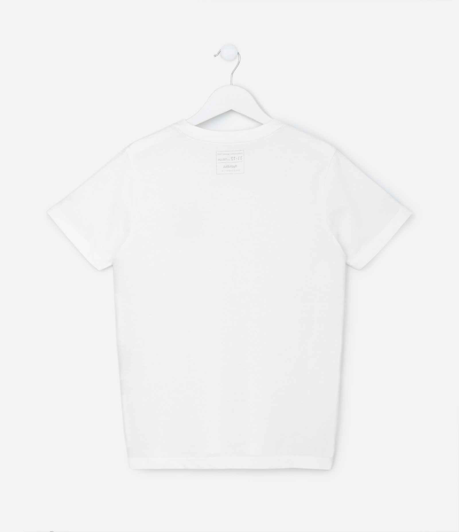 Camiseta Regular Infantil com Estampa no Peito - Tam 5 a 14 anos Branco 2