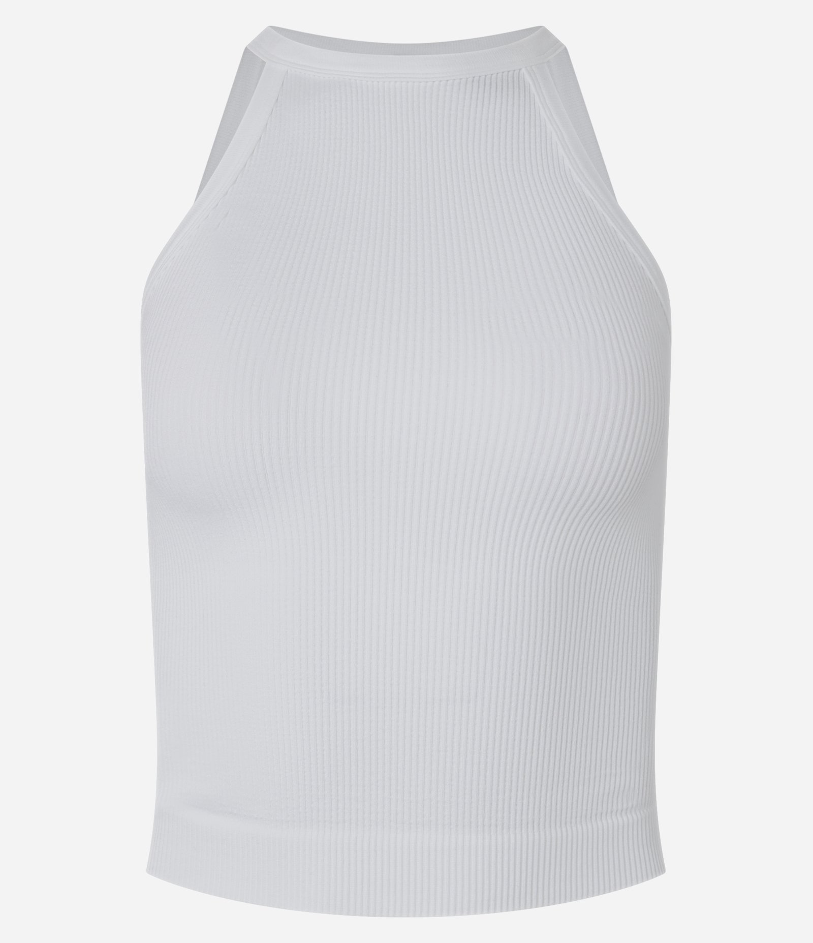 Blusa Básica com Decote Halter com Textura e Sem Costura Branco 3