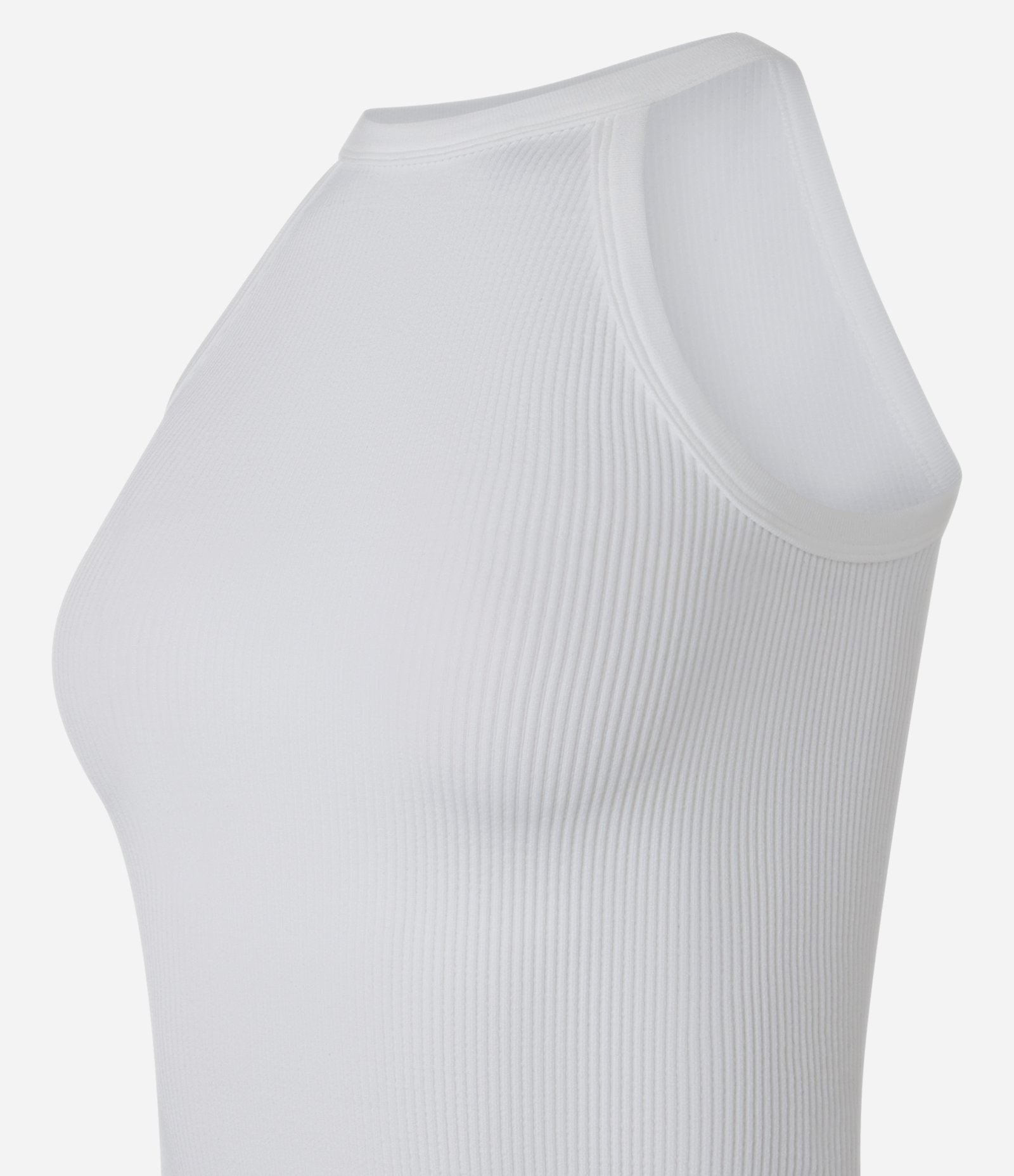 Blusa Básica com Decote Halter com Textura e Sem Costura Branco 4