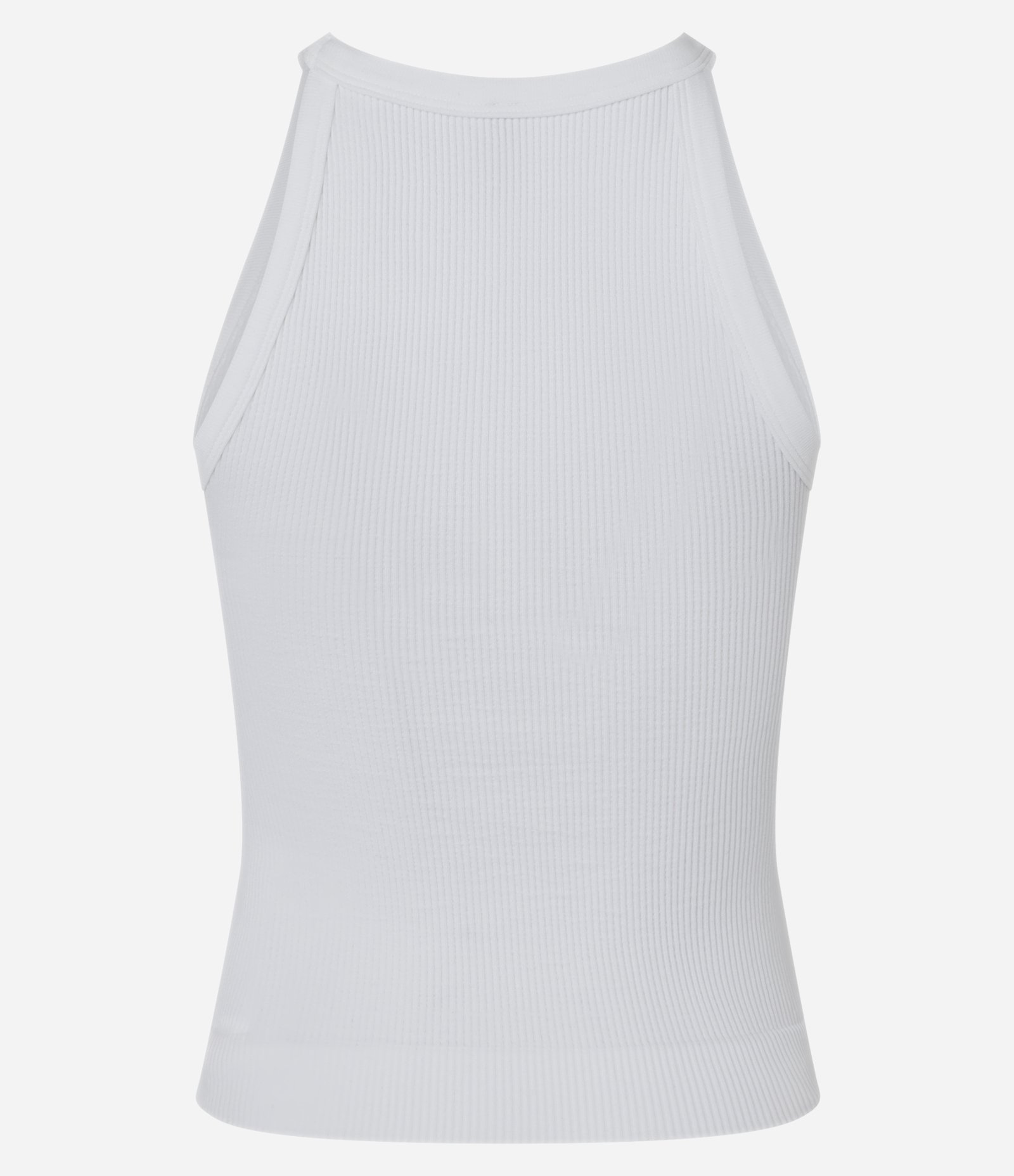 Blusa Básica com Decote Halter com Textura e Sem Costura Branco 5