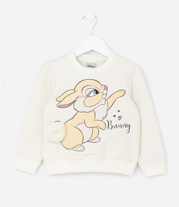 Blusão Infantil em Moletom Quentinho com Estampa Coelho - Tam 1 A 5 Anos