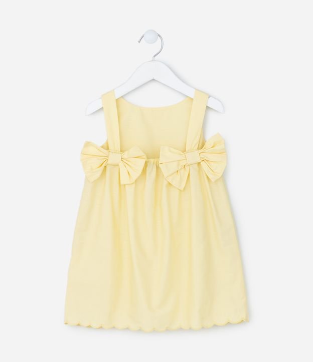 Vestido Infantil em Tricoline com Laços Aplicados - Tam 1 a 5 Anos