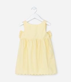 Vestido Infantil em Tricoline com Laços Aplicados - Tam 1 a 5 Anos