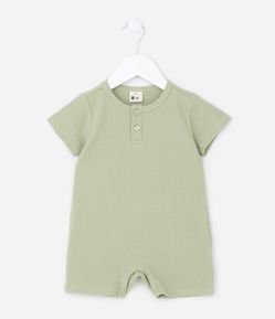 Macaquinho Infantil em Malha Waflee - Tam 0 a 18 meses