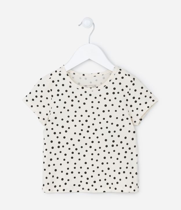 Camiseta Infantil com Estampa Poá - Tam 1 a 5 anos