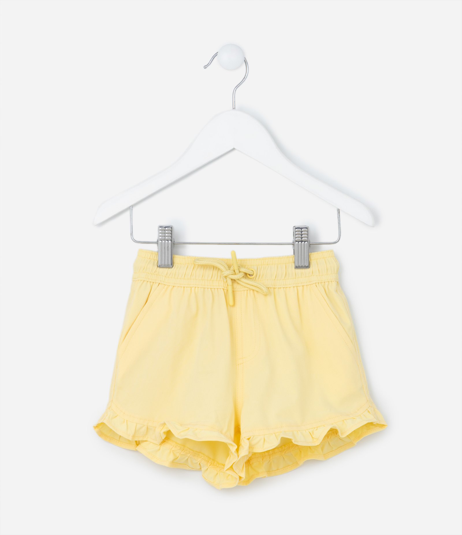 Short Infantil em Microfibra com Babadinho - Tam 1 a 5 Anos Amarelo 1