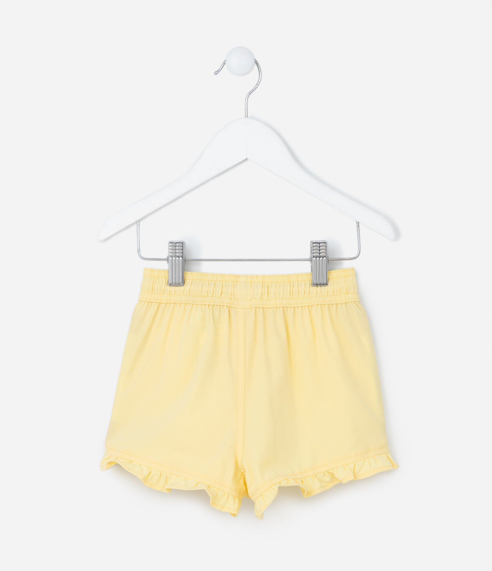 Short Infantil em Microfibra com Babadinho - Tam 1 a 5 Anos Amarelo 2