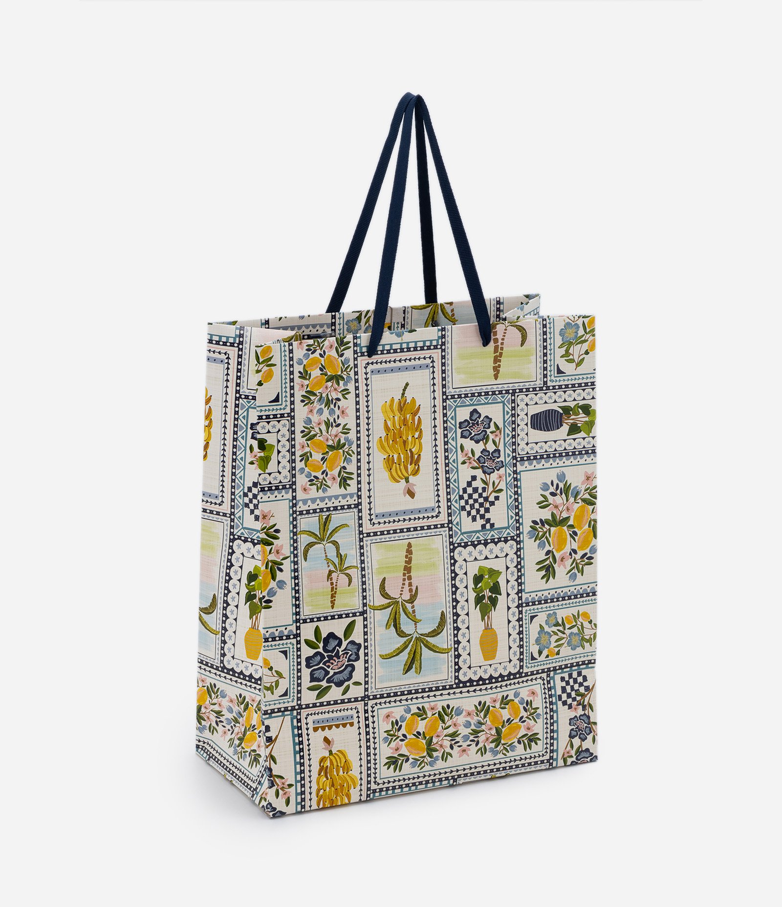 Embalagem de Presente Média com Estampa de Azulejos Floridos Multicores 1