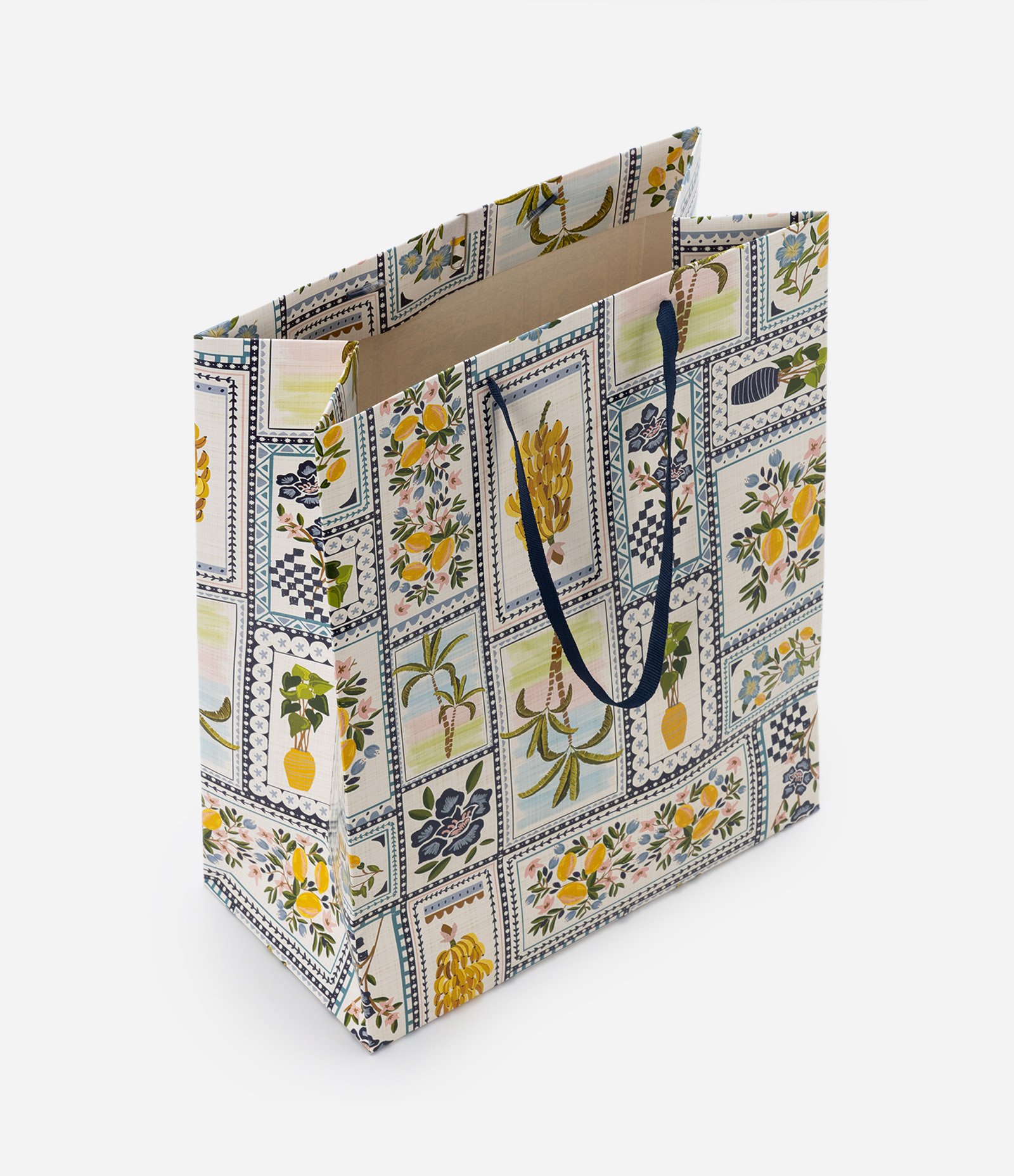 Embalagem de Presente Média com Estampa de Azulejos Floridos Multicores 2