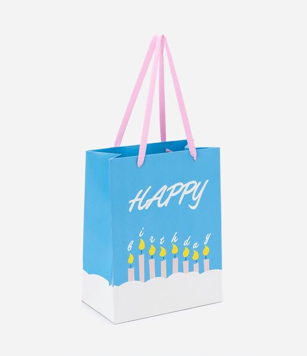 Embalagem de Presente Pequena com Estampa Happy Birthday Azul 1