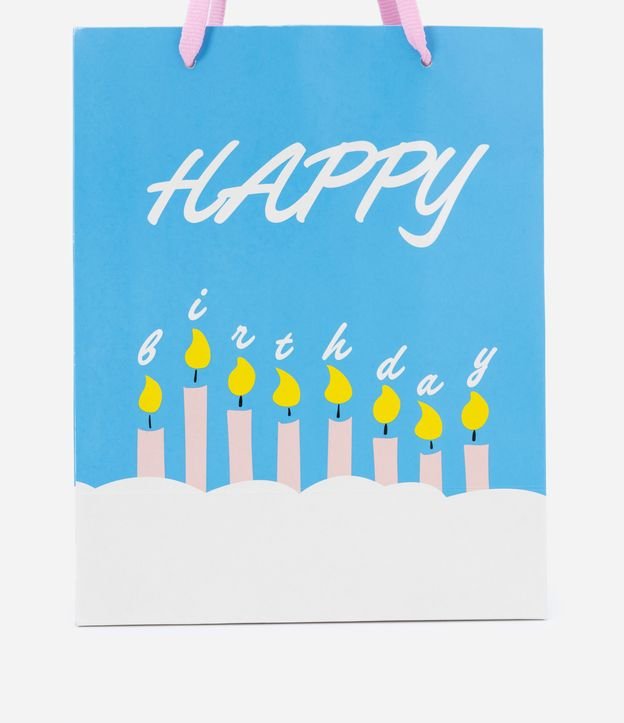 Embalagem de Presente Pequena com Estampa Happy Birthday Azul 3